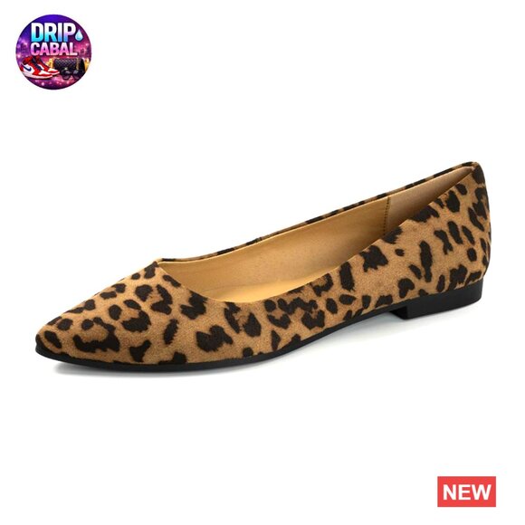 Women's Ballet Flats Slip On Shoes Faux Leather Pointed Toe